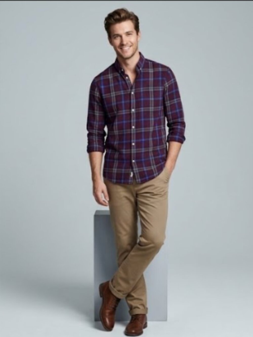 H&M Plaid Shirt Mens Long Sleeve XS - Picture 2 of 7